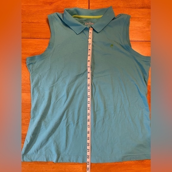 LILLY PULITZER Blue‎ and Green Sleeveless Polo Top Extra Large - Picture 4 of 5